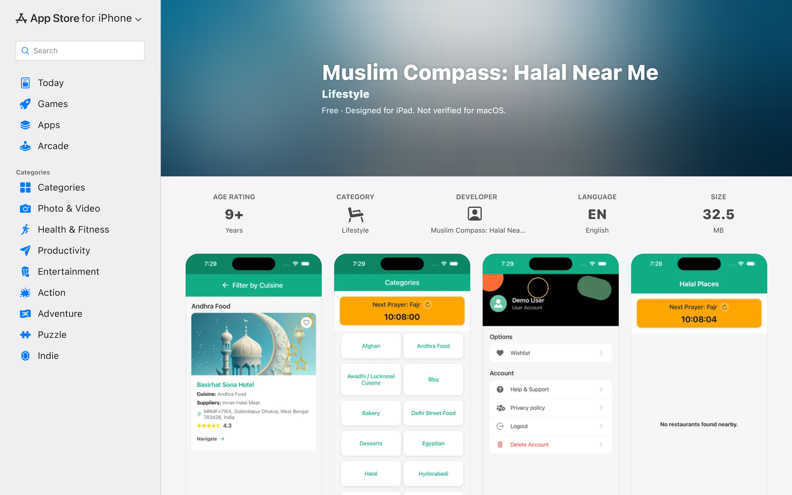 Muslim Compass: Halal Near Me preview