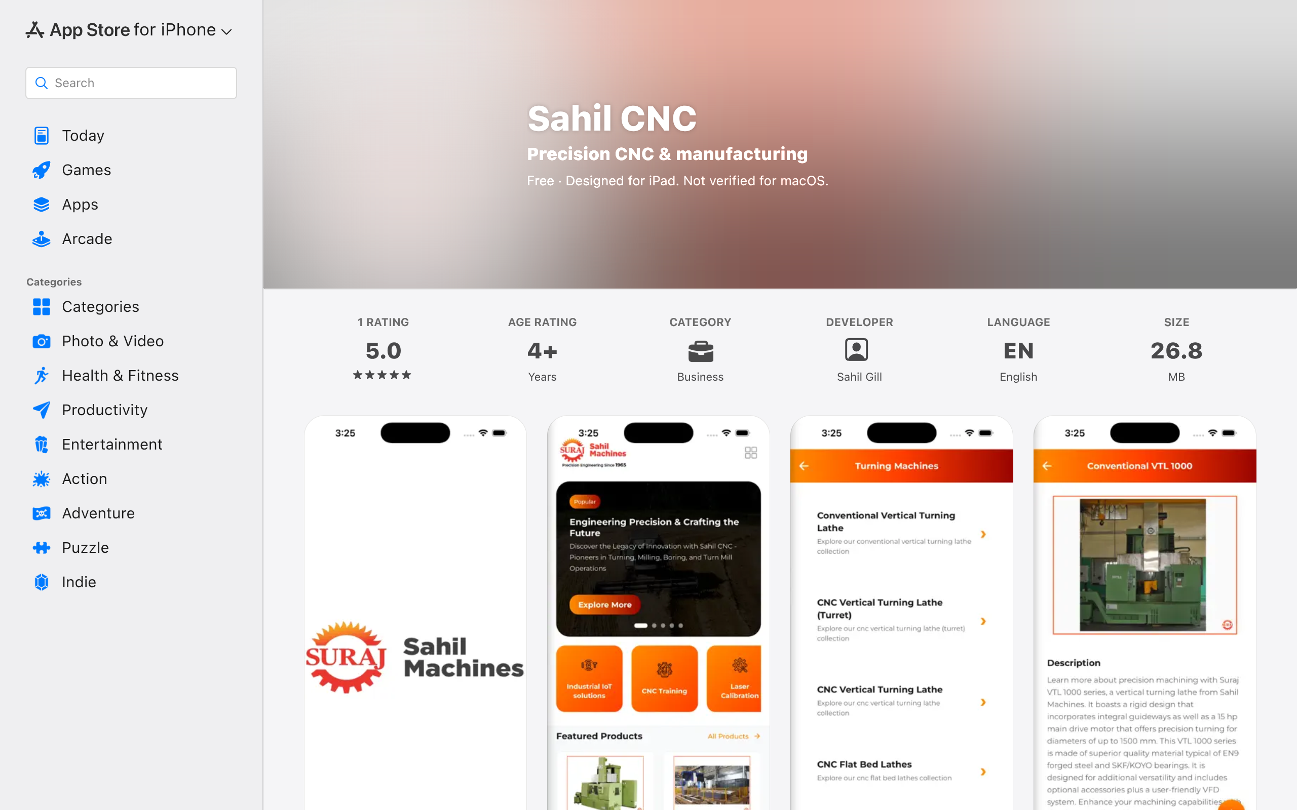 Sahil CNC App preview